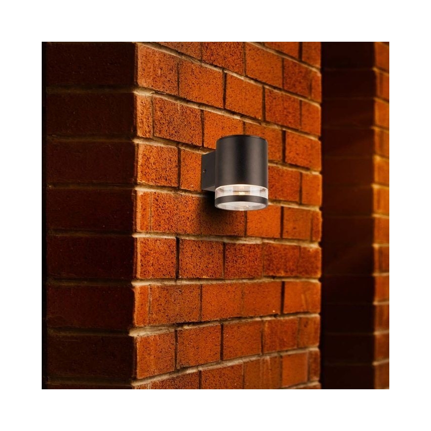 Luminária de parede solar LED para exterior LED/1W/3,7V 3000K IP54 1200 mAh preta