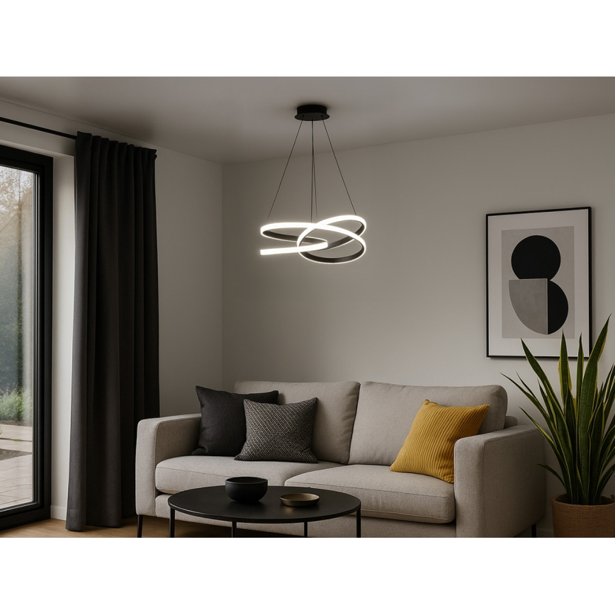 Lustre pendente LED dimerizável suspenso por cabo LED/90W/230V 3000-6500K Ø47 cm + comando remoto