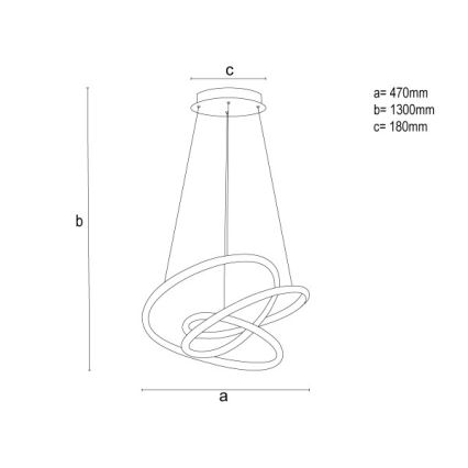 Lustre pendente LED dimerizável suspenso por cabo LED/90W/230V 3000-6500K Ø47 cm + comando remoto