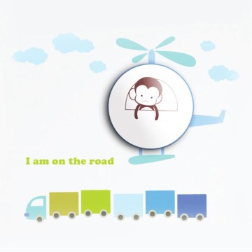 LED Luz de parede para crianças LED/1W/3xAAA Helicóptero LED/1W/3xAA