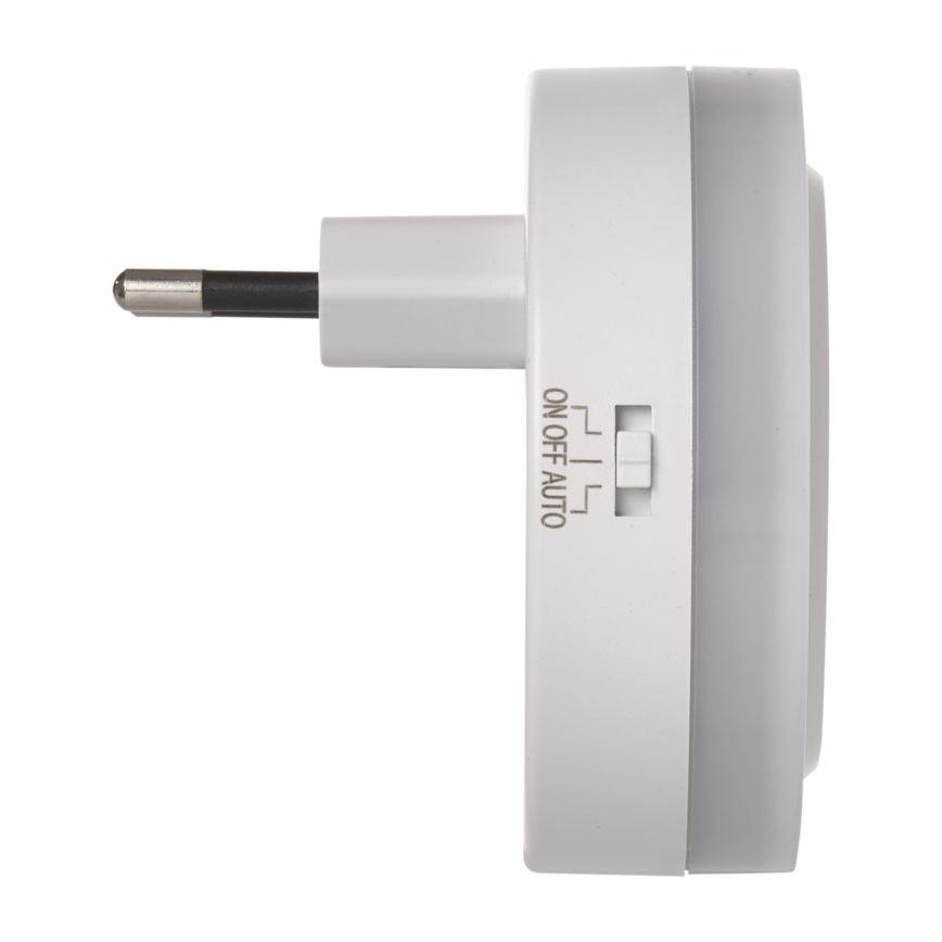 LED Luz noturna para tomada com fotossensor+2xUSB 3xLED/0,3W/230V