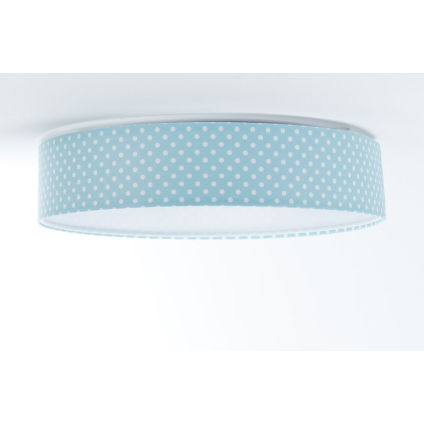 Luminária de teto infantil LED GALAXY KIDS LED/24W/230V com bolinhas turquesa/branco