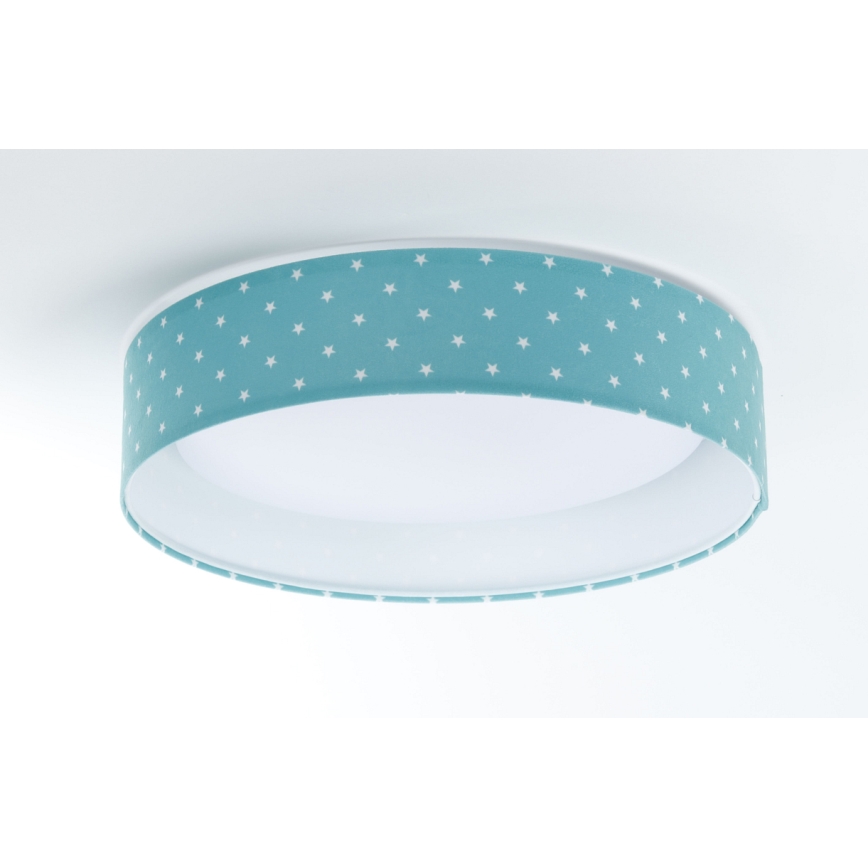 Luminária de teto infantil LED GALAXY KIDS LED/24W/230V estrelas turquesa/branco