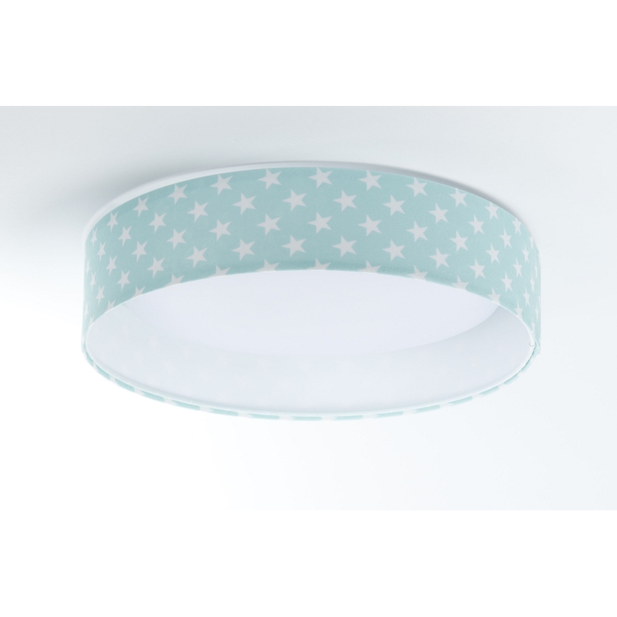 Luminária de teto infantil LED GALAXY KIDS LED/24W/230V estrelas verde/branco