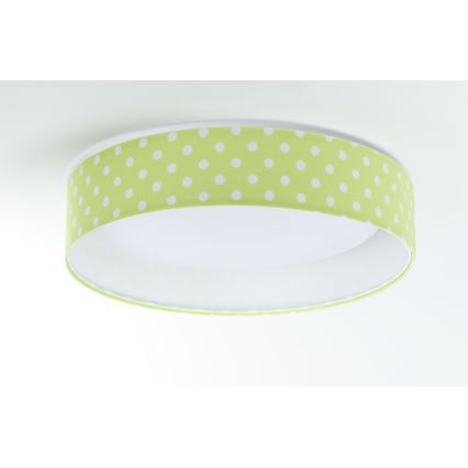 Luminária de teto infantil LED GALAXY KIDS LED/24W/230V bolinhas verde/branco