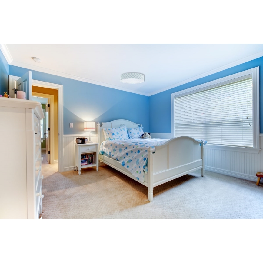 Luminária de teto infantil LED GALAXY KIDS LED/24W/230V bolinhas verde/branco