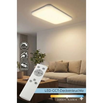 LED Candeeiro de tecto regulável LED/48W/230V 3000-6500K branco + comando remoto