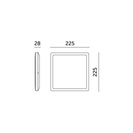 Luminária de teto LED para banheiro NIVERA LED/12W/230V IP54 3000/4000/6000K 22,5x22,5 cm branca