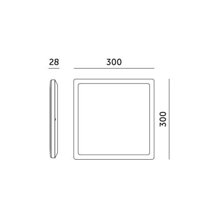 Luminária de teto LED para banheiro NIVERA LED/18W/230V IP54 3000/4000/6000K 30x30 cm preta