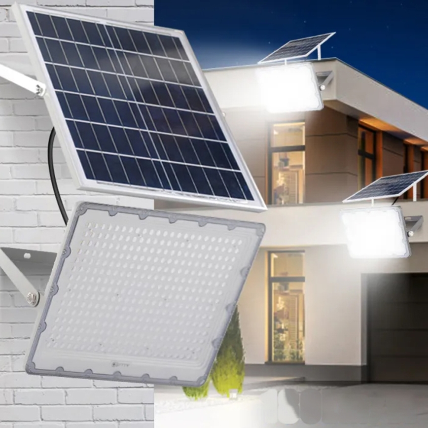 Refletor solar LED dimável LED/50W/3,2V 5000K 6000 mAh IP65 preto + controlo remoto