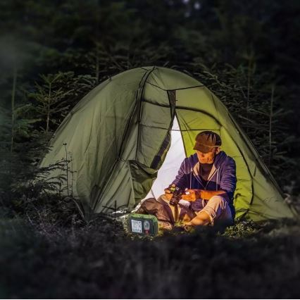 LED Regulação recarregável holofote SAMSUNG CHIP + função SOS LED/10W/3,7V/USB IP44 4000K 3600 mAh verde