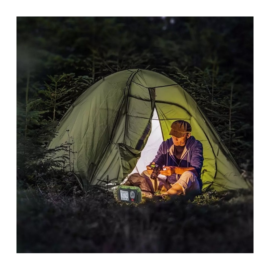 LED Regulação recarregável holofote SAMSUNG CHIP + função SOS LED/10W/3,7V/USB IP44 4000K 3600 mAh verde