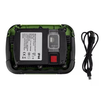 LED Regulação recarregável holofote SAMSUNG CHIP + função SOS LED/10W/3,7V/USB IP44 4000K 3600 mAh verde