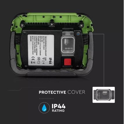 LED Regulação recarregável holofote SAMSUNG CHIP + função SOS LED/10W/3,7V/USB IP44 4000K 3600 mAh verde