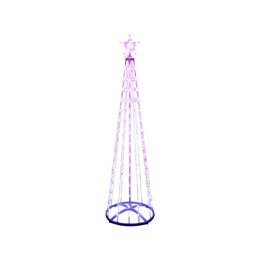 LED RGB Árvore de Natal para exterior 190xLED/230V 1,8 m IP44 + comando à distância