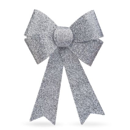 LED RGB Decoração de Natal 11xLED/3xLR44 40x30 cm laço prateado