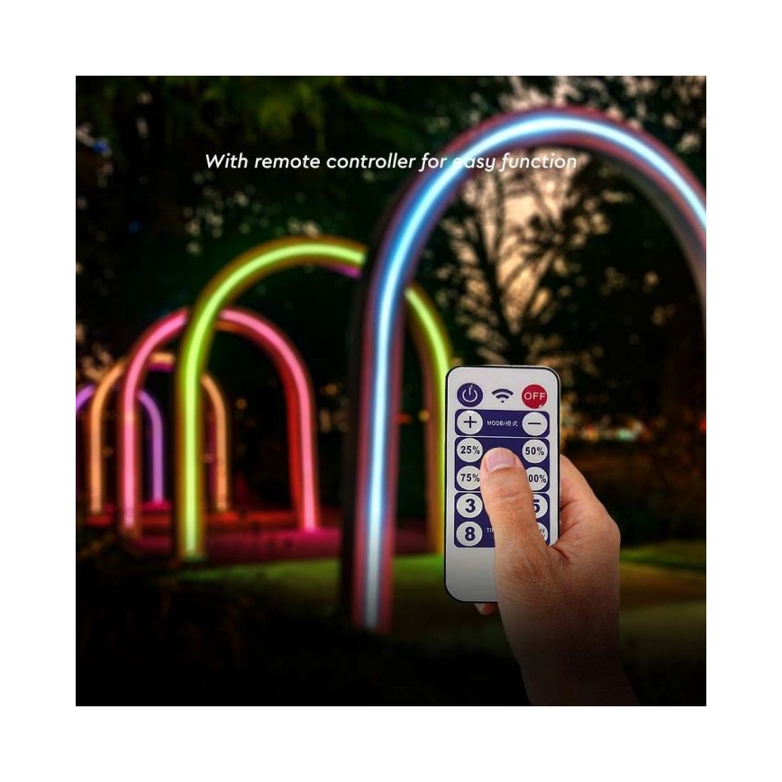 LED RGB Regulação solar tira LED/1,2W/3,7V IP67 5m + controlo remoto