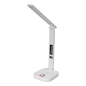 LED RGBW Candeeiro regulável com carregamento sem fios, ecrã, Porta USB MAGNUS LED/6W/5V 3000-6500K branco