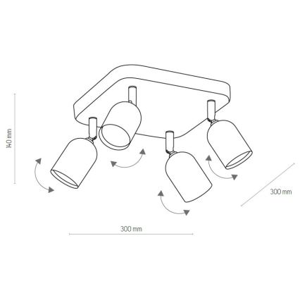 LED RGBW dimerizável spot TOP 4xGU10/6,5W/230V 2700-6500K preto