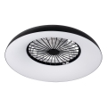 LED RGBW Luminária de teto dimerizável com ventoinha PLAVE PAN LED/48W/230V 3000-6500K Ø 60 cm preta + controlo remoto