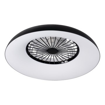 LED RGBW Luminária de teto dimerizável com ventoinha PLAVE PAN LED/48W/230V 3000-6500K Ø 60 cm preta + controlo remoto