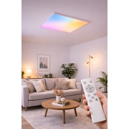 Painel LED RGBW dimerizável de montagem superficial/24W/230V 2700-6500K branco + controlo remoto