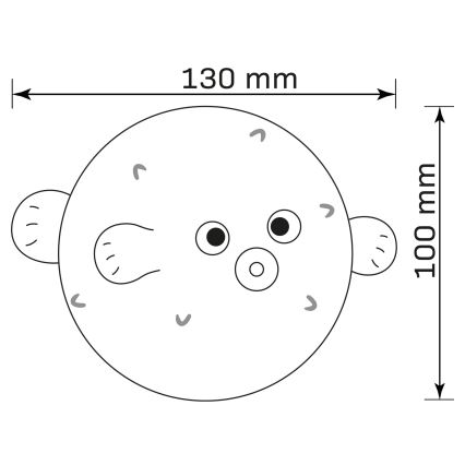 LED RGBW Regulação crianças táctil candeeiro HELA LED/1W/5V USB 1200 mAh peixe rosa