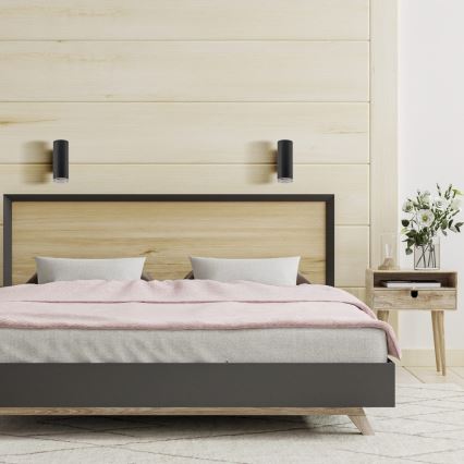 Aplique de parede LED RGBW regulável para casa de banho TURYN 1xGU10/6W/230V 3000K Wi-Fi IP44 preto