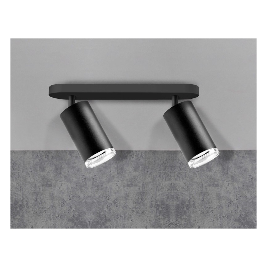 Spot de embutir para casa de banho LED RGBW dimerizável TURYN 2xGU10/4,8W/230V 3000K IP44 preto + controlo remoto