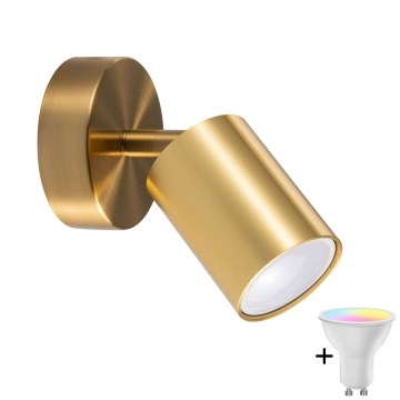 LED RGBW Spot de parede dimerizável GOLDI 1xGU10/6W/230V 3000K Wi-Fi dourado