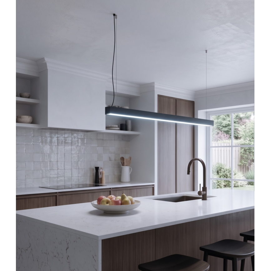 LED Sobrepor/lustre em cabo LED/44W/230V 6000K 120 cm preto