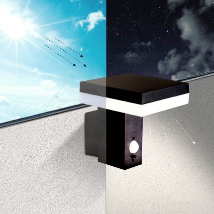 Luminária de parede solar LED com sensor SOLARIS2 LED/5,5W/3,7V 4000K IP44 2600 mAh