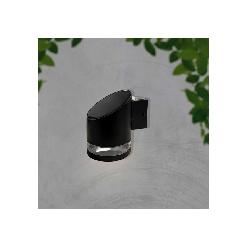 Luminária de parede solar LED para exterior LED/1W/3,7V 3000K IP54 1200 mAh preta