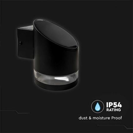 Luminária de parede solar LED para exterior LED/1W/3,7V 3000K IP54 1200 mAh preta