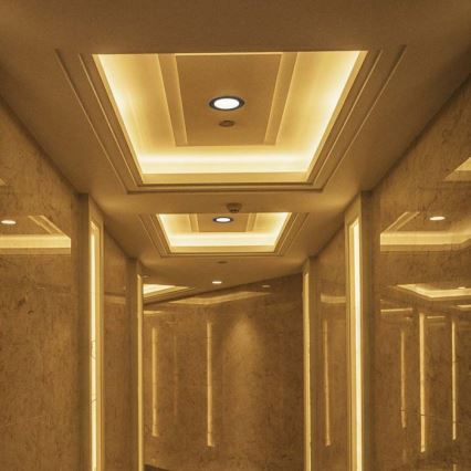 Luminária de embutir LED spot LED/20W/230V 3000/4000/6400K diâmetro 16,5 cm preta