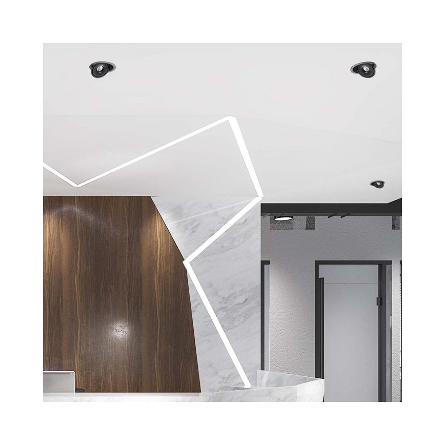 Luminária de embutir LED spot LED/28W/230V 3000/4000/6400K diâmetro 20 cm preta