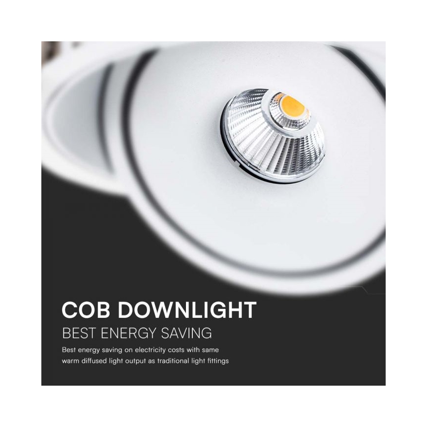 Luminária de embutir LED spot LED/12W/230V 3000/4000/6400K diâmetro 12 cm branca