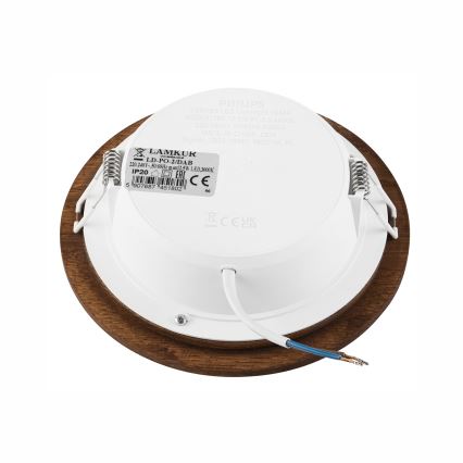 Luminária de embutir LED WOODY SPOT LED/12,5W/230V 4000K cerejeira ? 16 cm