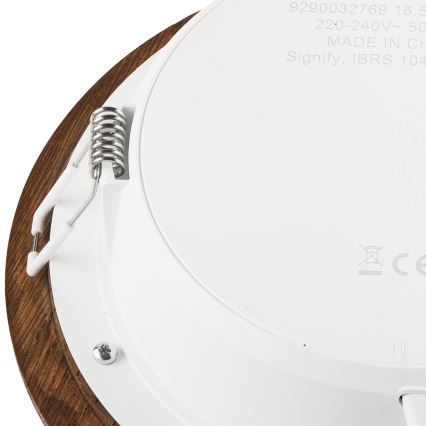 Luminária de embutir LED WOODY SPOT LED/16,5W/230V 4000K cerejeira Ø 18,5 cm
