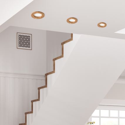 Luminária de embutir LED WOODY SPOT LED/5,5W/230V 4000K carvalho Ø 10 cm