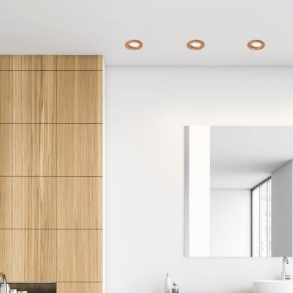 Luminária de embutir LED WOODY SPOT LED/5,5W/230V 4000K carvalho Ø 10 cm