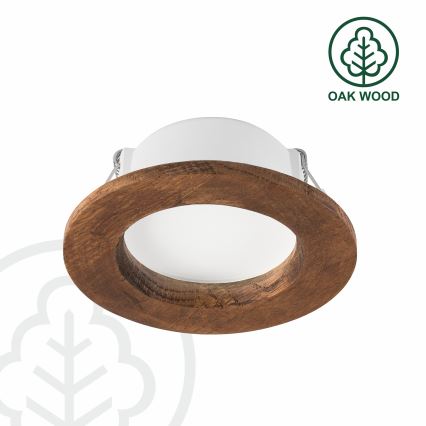 Luminária de embutir LED WOODY SPOT LED/5,5W/230V 4000K cerejeira Ø 10 cm