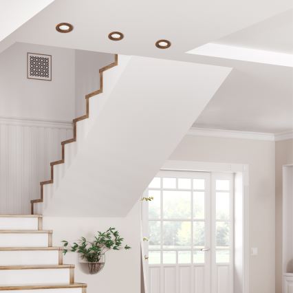 Luminária de embutir LED WOODY SPOT LED/5,5W/230V 4000K cerejeira Ø 10 cm