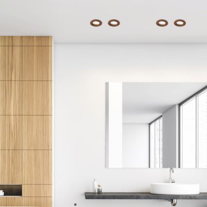 Luminária de embutir LED WOODY SPOT LED/5,5W/230V 4000K cerejeira Ø 10 cm