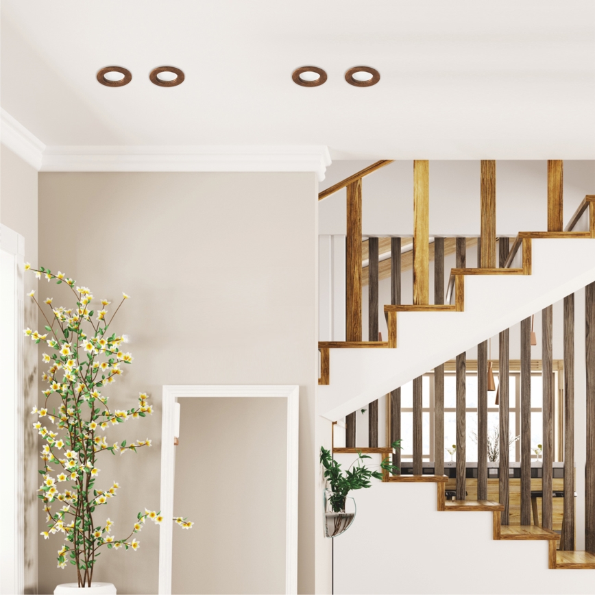 Luminária de embutir LED WOODY SPOT LED/5,5W/230V 4000K cerejeira Ø 10 cm