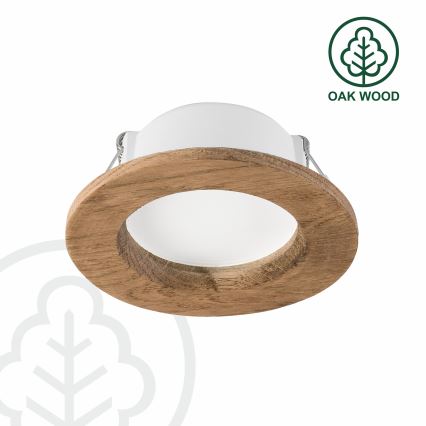 Luminária de embutir LED WOODY SPOT LED/5,5W/230V 4000K nogueira Ø 10 cm