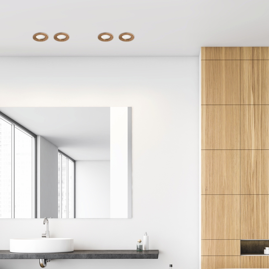 Luminária de embutir LED WOODY SPOT LED/5,5W/230V 4000K nogueira Ø 10 cm