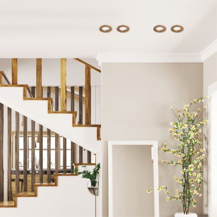 Luminária de embutir LED WOODY SPOT LED/5,5W/230V 4000K nogueira Ø 10 cm