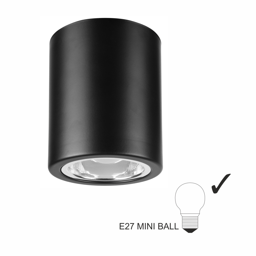 Luminária de teto LED TACO 1xE27/15W/230V preta