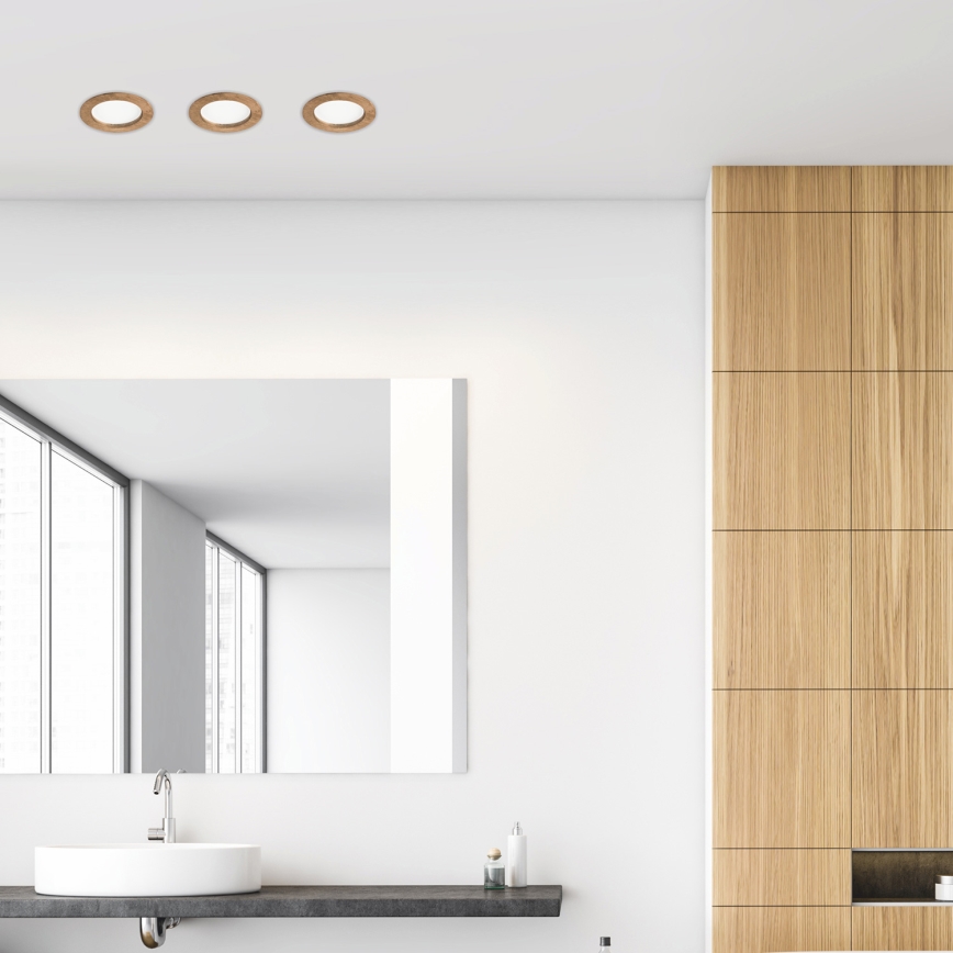 Luminária de embutir LED WOODY SPOT LED/12,5W/230V 3000K nogueira Ø 16 cm